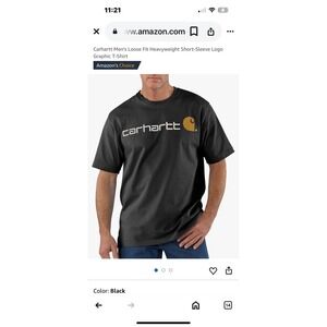 Carhartt Original‎ Fit Men's 2XL Black Short Sleeve T Shirt Workwear Logo